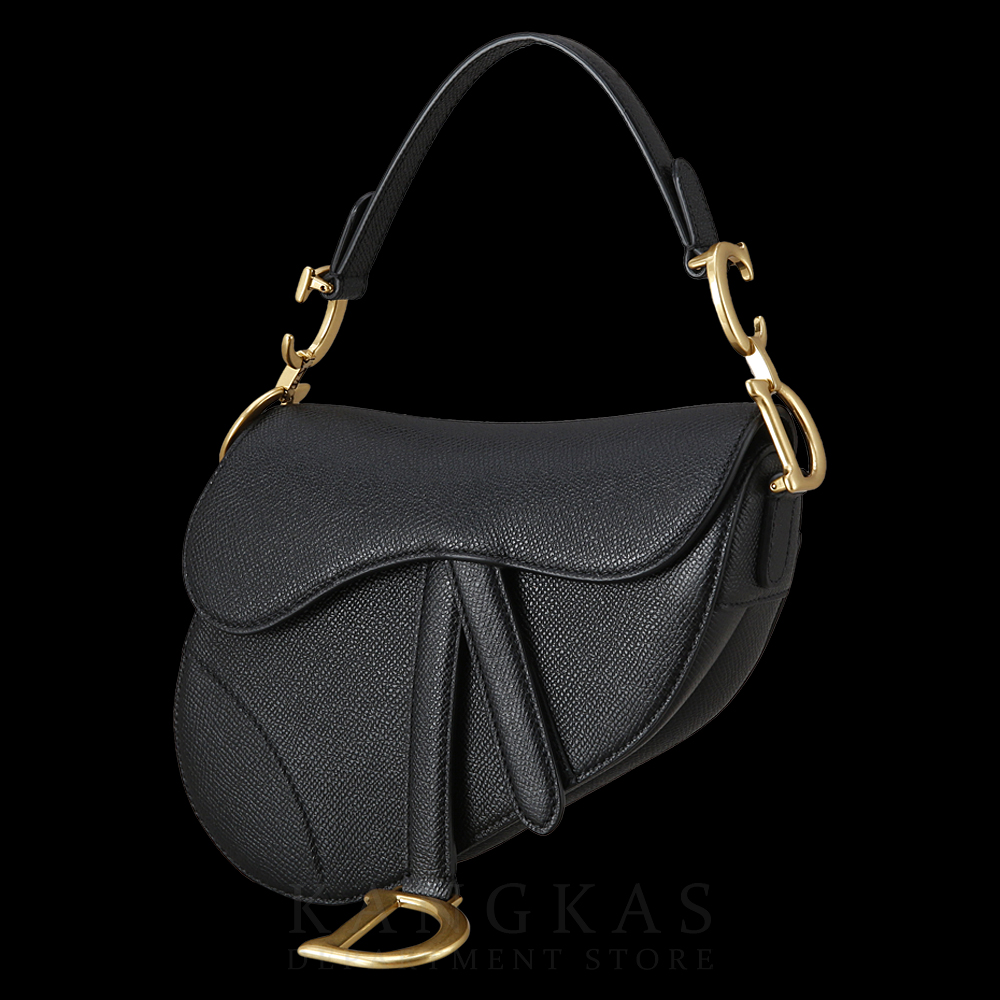 CHRISTIAN DIOR(USED)크리스찬디올 블랙 레더 새들백 미니